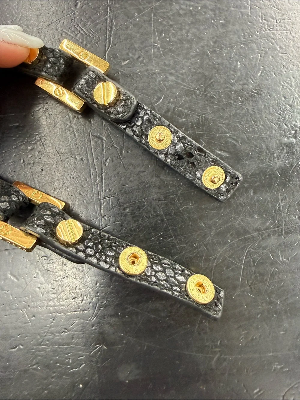 Tory Burch Black Leather Wrap Bracelet with Gold Hardware